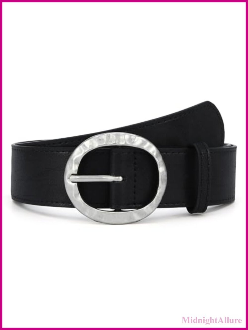 Wide Chunky Faux Leather Western Belt Women Cowgirl Buckle